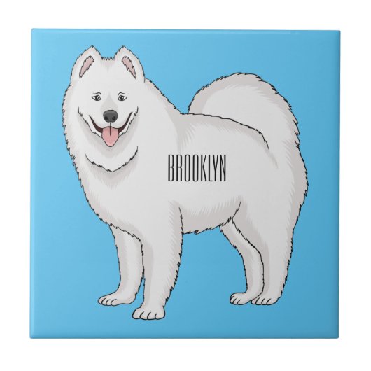 Afbeelding van Samoyed cartoon Tegeltje (Voorkant)