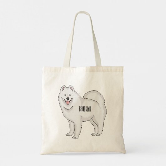 Afbeelding van Samoyed cartoon Tote Bag (Achterkant)
