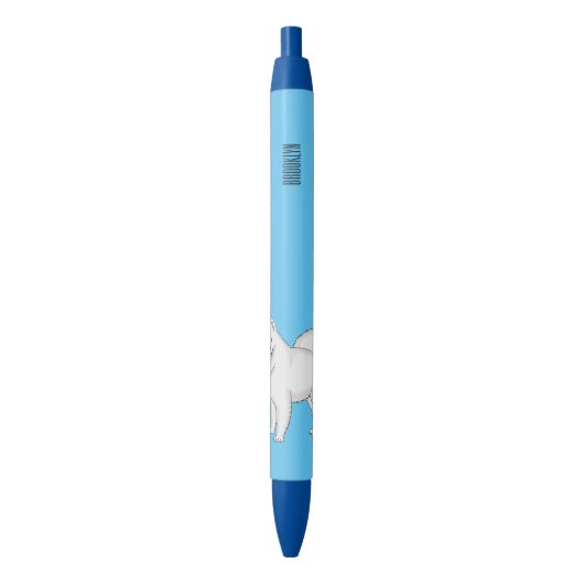 Afbeelding van Samoyed cartoon Zwarte Inkt Pen (Voorkant Verticaal)