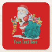 afbeelding van santa sorting pressies voor kerstmi kartonnen onderzetters (Voorkant)