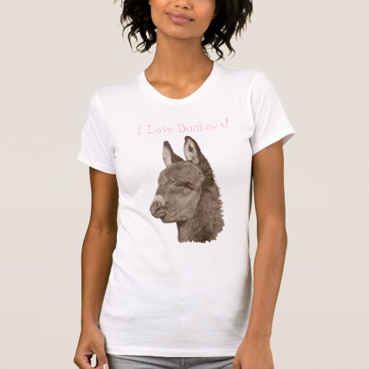 afbeelding van schattige ezel t-shirt (Voorkant)