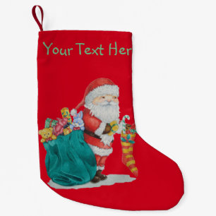 afbeelding van schattige santa klaar voor kerstmis kleine kerstsok