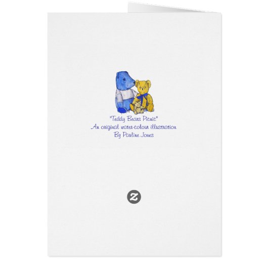 afbeelding van schattige teddies voor de verjaarda (Achterkant)