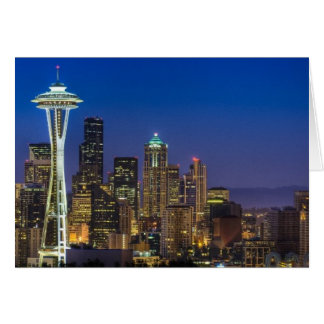 Afbeelding van Seattle Skyline in de ochtenduren.