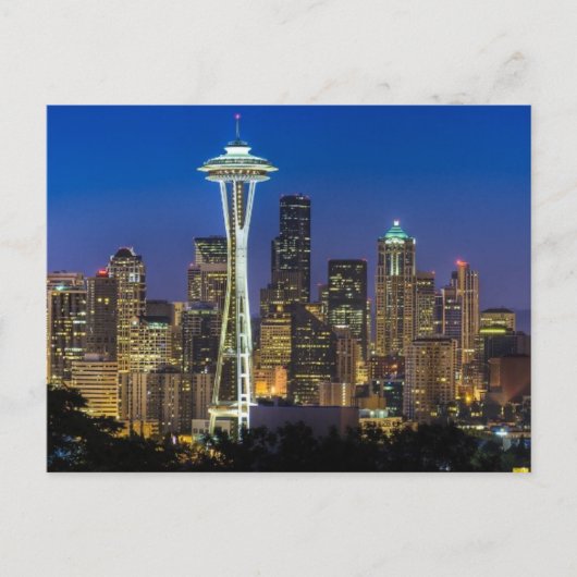 Afbeelding van Seattle Skyline in de ochtenduren. Briefkaart (Voorkant)