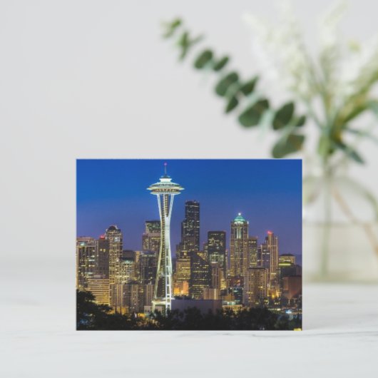 Afbeelding van Seattle Skyline in de ochtenduren. Briefkaart (Staand voorkant)