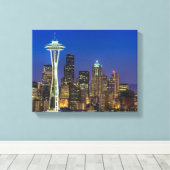Afbeelding van Seattle Skyline in de ochtenduren. Canvas Afdruk (Insitu (Houten vloer))