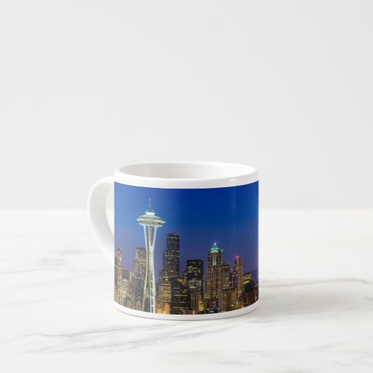 Afbeelding van Seattle Skyline in de ochtenduren. Espresso Kop (Links)