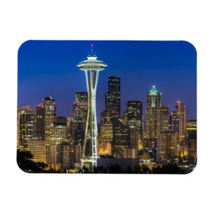 Afbeelding van Seattle Skyline in de ochtenduren. Magneet