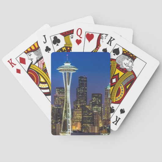 Afbeelding van Seattle Skyline in de ochtenduren. Pokerkaarten (Achterkant)