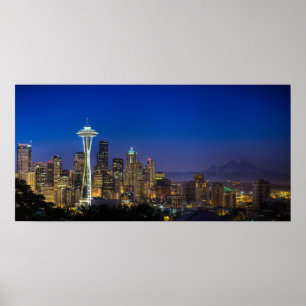 Afbeelding van Seattle Skyline in de ochtenduren. Poster