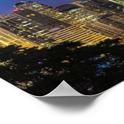 Afbeelding van Seattle Skyline in de ochtenduren. Poster (Hoek)