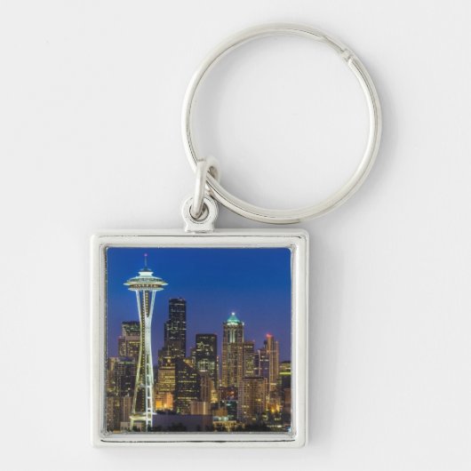 Afbeelding van Seattle Skyline in de ochtenduren. Sleutelhanger (Voorkant)