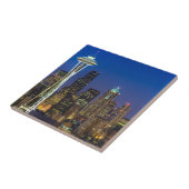 Afbeelding van Seattle Skyline in de ochtenduren. Tegeltje (Zijkant)