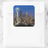 Afbeelding van Seattle Skyline in de ochtenduren. Vierkante Sticker (Tas)