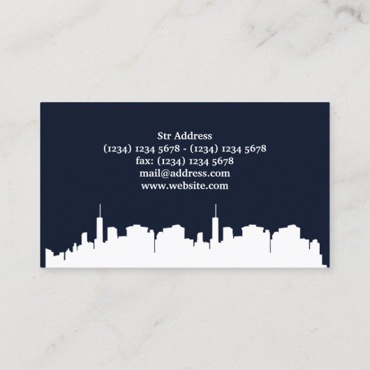 Afbeelding van skyline van de stad visitekaartje (Achterkant)
