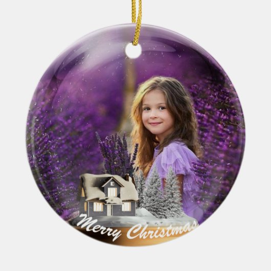 afbeelding van sneeuwbalglas keramisch ornament (Voorkant)