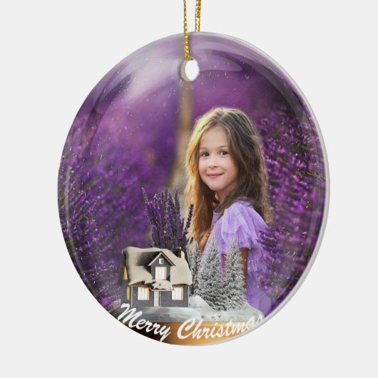 afbeelding van sneeuwbalglas keramisch ornament (Links)