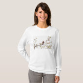 Afbeelding van Sparrow Singing in Flowering Tree T-shirt (Voorkant volledig)