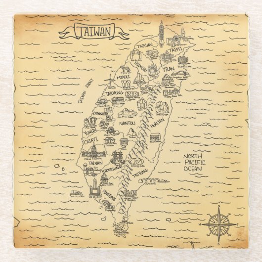  afbeelding van Taiwan Glass Onderzetter Glazen Onderzetter (Voorkant)