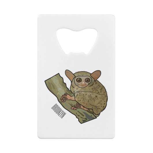 Afbeelding van Tarsier cartoon Creditkaart Flessenopener (Achterkant)