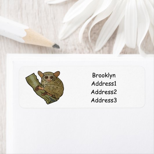 Afbeelding van Tarsier cartoon Etiket (Insitu)