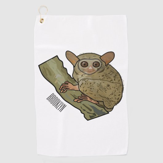 Afbeelding van Tarsier cartoon Golfhanddoek (Voorkant)