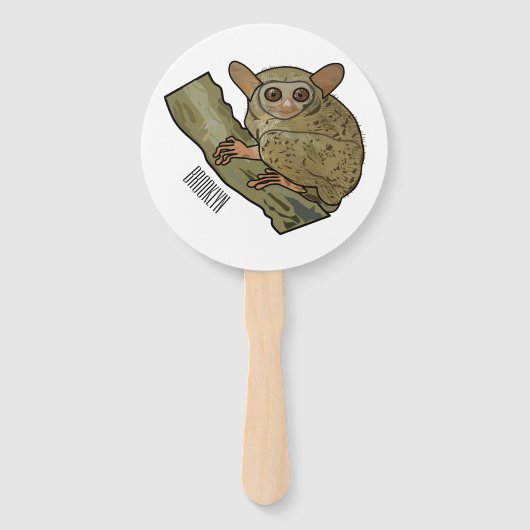 Afbeelding van Tarsier cartoon Handwaaier (Voorkant)