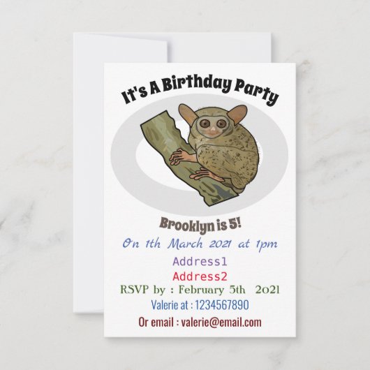 Afbeelding van Tarsier cartoon Kaart (Voorkant)