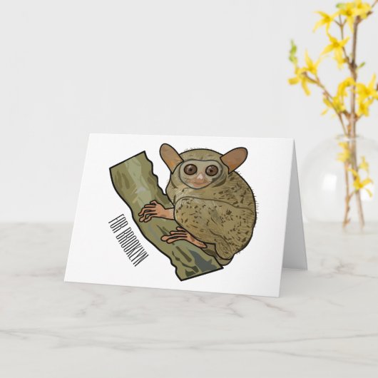 Afbeelding van Tarsier cartoon Kaart (Gele Bloem)