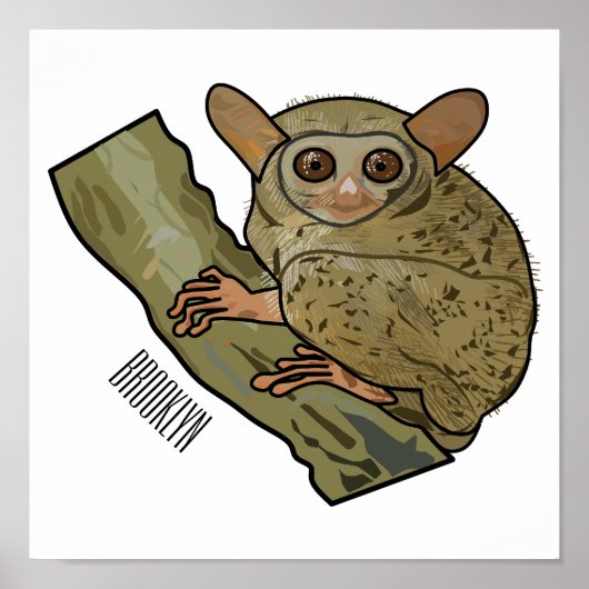 Afbeelding van Tarsier cartoon Poster (Voorkant)