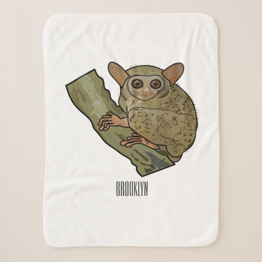 Afbeelding van Tarsier cartoon Sherpa Deken (Voorkant)