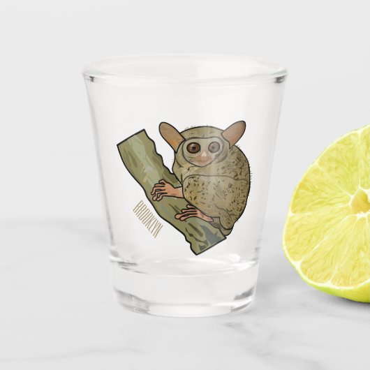 Afbeelding van Tarsier cartoon Shot Glas (Voorkant)