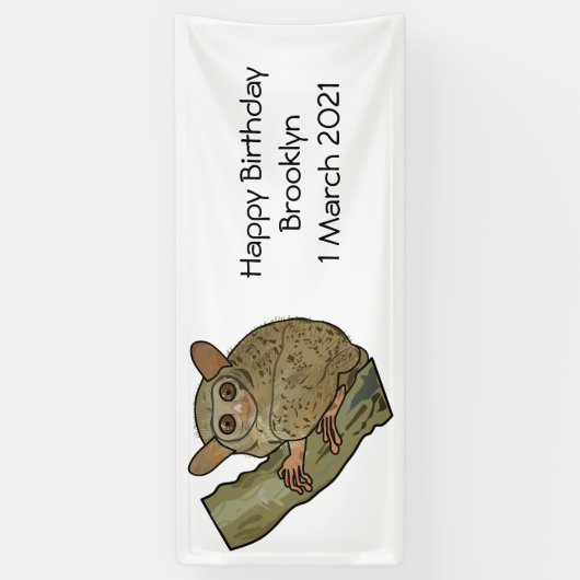 Afbeelding van Tarsier cartoon Spandoek (Verticaal)