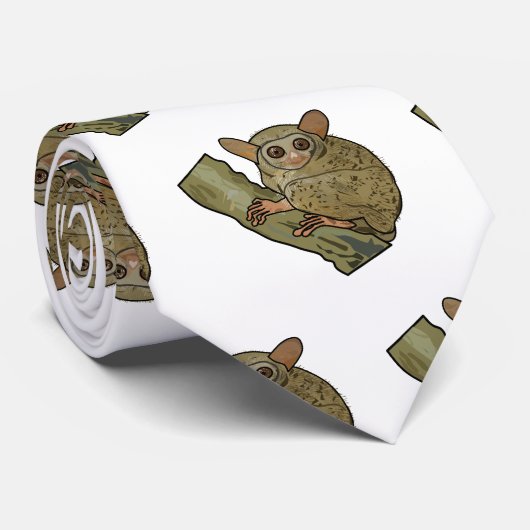 Afbeelding van Tarsier cartoon Stropdas (Opgerold)