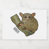 Afbeelding van Tarsier cartoon Voedselcontainer Etiket (Enkel label)