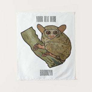 Afbeelding van Tarsier cartoon Wandkleed