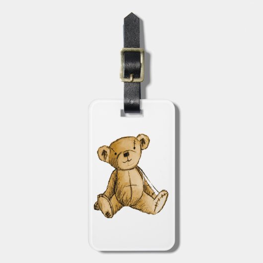 Afbeelding van Teddy Bear voor bagage-Label-lederr Bagagelabel (Voorkant verticaal)
