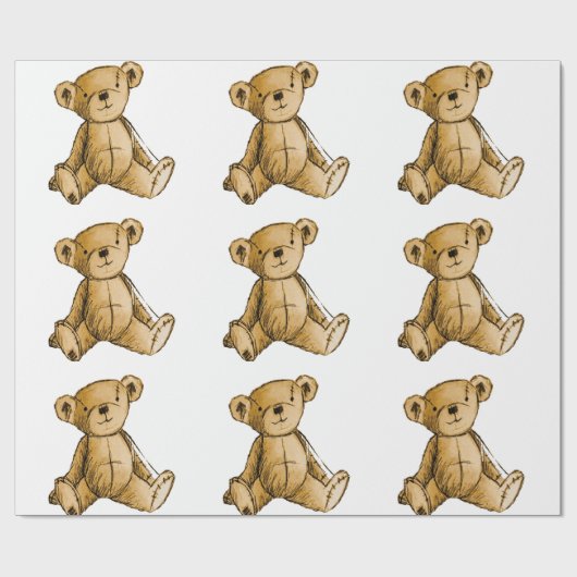 Afbeelding van Teddy Bear voor matte-wikkelpapier Cadeaupapier (Vlak)
