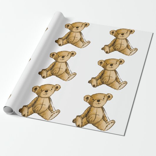 Afbeelding van Teddy Bear voor matte-wikkelpapier Cadeaupapier (Uitgerold)