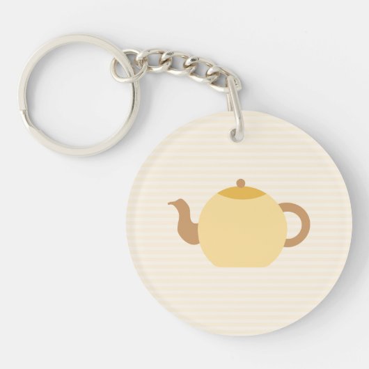 Afbeelding van theepot in neutrofielen. sleutelhanger (Voorkant)