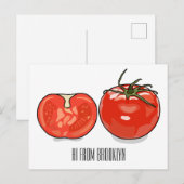 Afbeelding van tomatencartoon briefkaart (Voorkant / Achterkant)