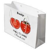 Afbeelding van tomatencartoon groot cadeauzakje (Achterkant Gekanteld)