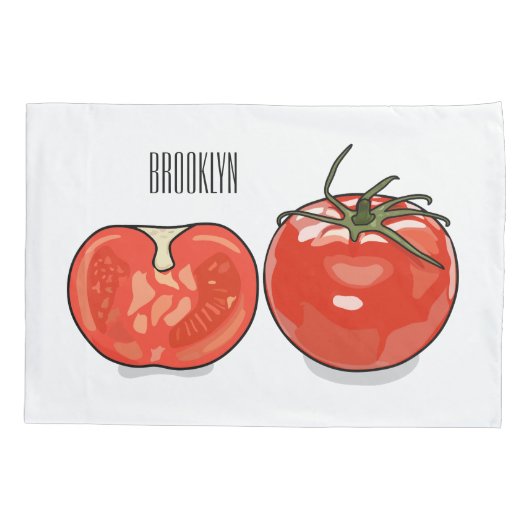 Afbeelding van tomatencartoon kussensloop (Achterkant)