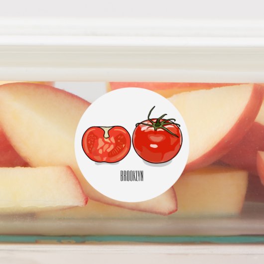 Afbeelding van tomatencartoon labels (Aangebracht)