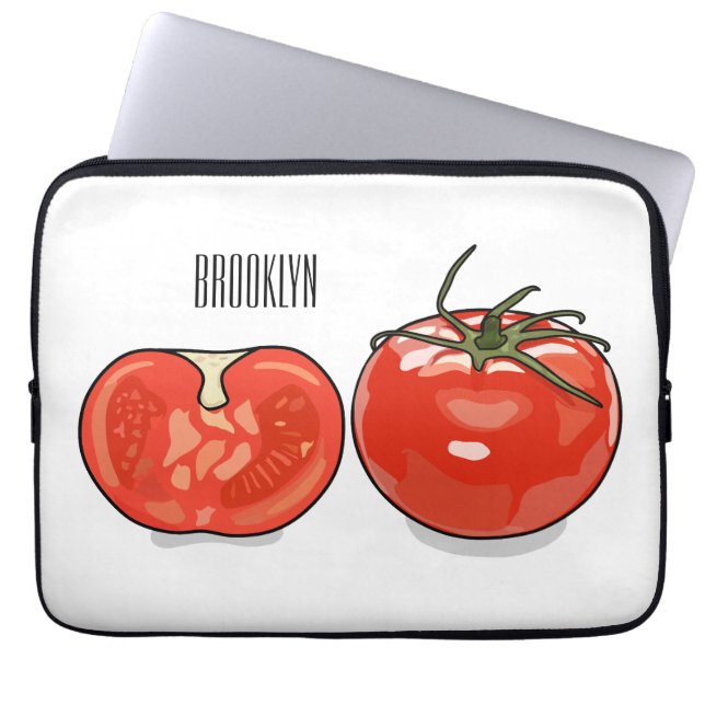 Afbeelding van tomatencartoon laptop sleeve (Voorkant)