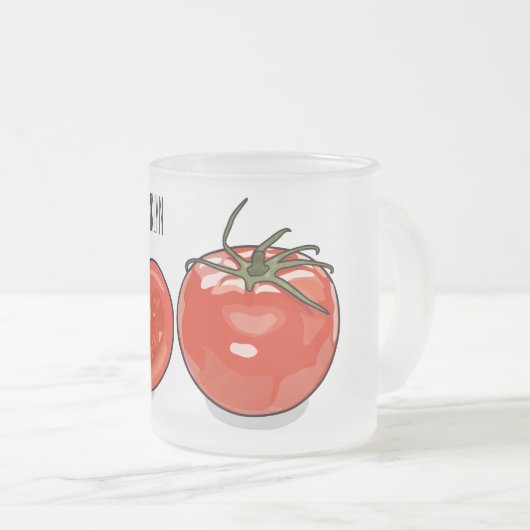 Afbeelding van tomatencartoon matglas koffiemok (Voorkant rechts)