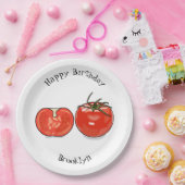Afbeelding van tomatencartoon papieren bordje (Feest)