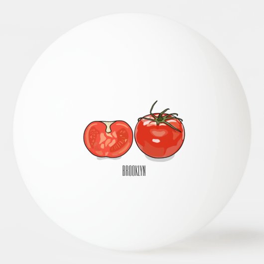 Afbeelding van tomatencartoon pingpongbal (Voorkant)