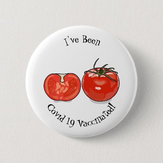Afbeelding van tomatencartoon ronde button 5,7 cm (Voorkant)